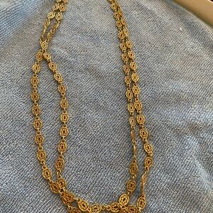 Monet Gold-Tone Double Strand Floral Link Necklace